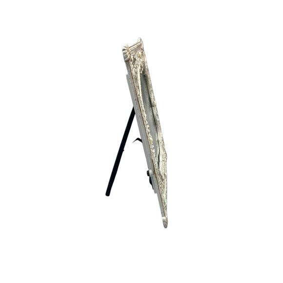 Hudson Hill 4X4 Picture Frame Metal White Gold Enamel Finish Pearls Square Photo - Picture 6 of 8